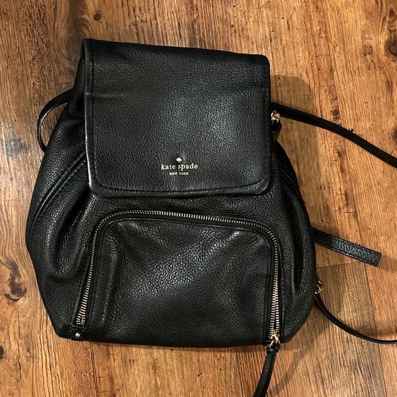 Kate Spade Black Leather Back Pack - Picture 2 of 7